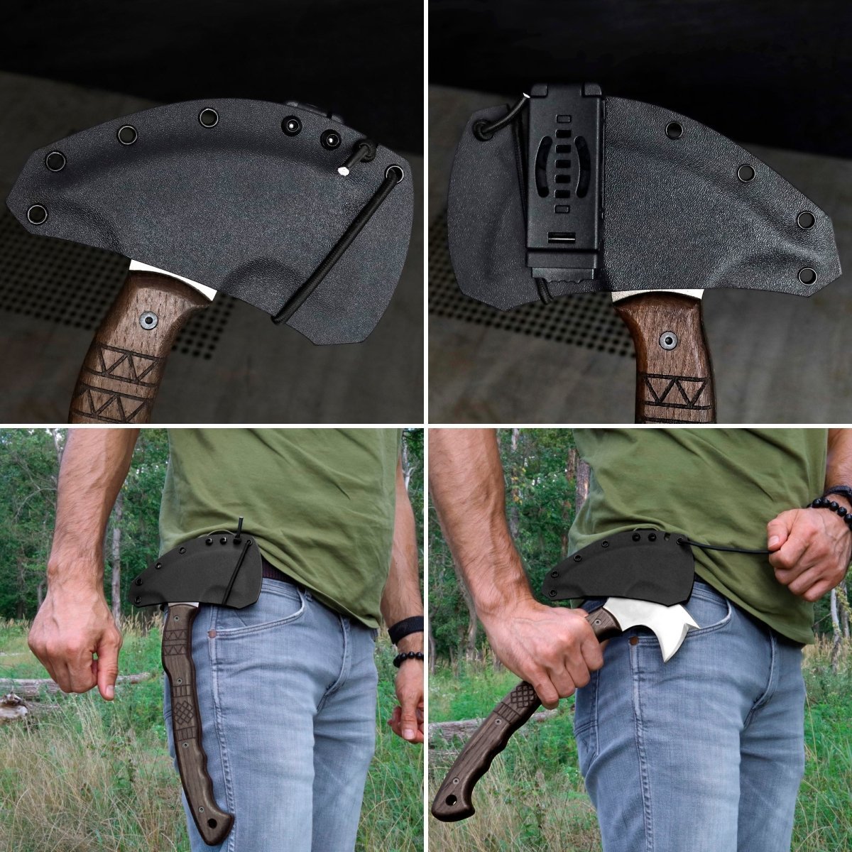 Handcrafted tomahawk "Takoda" with tribal engraving from AncientSmithy