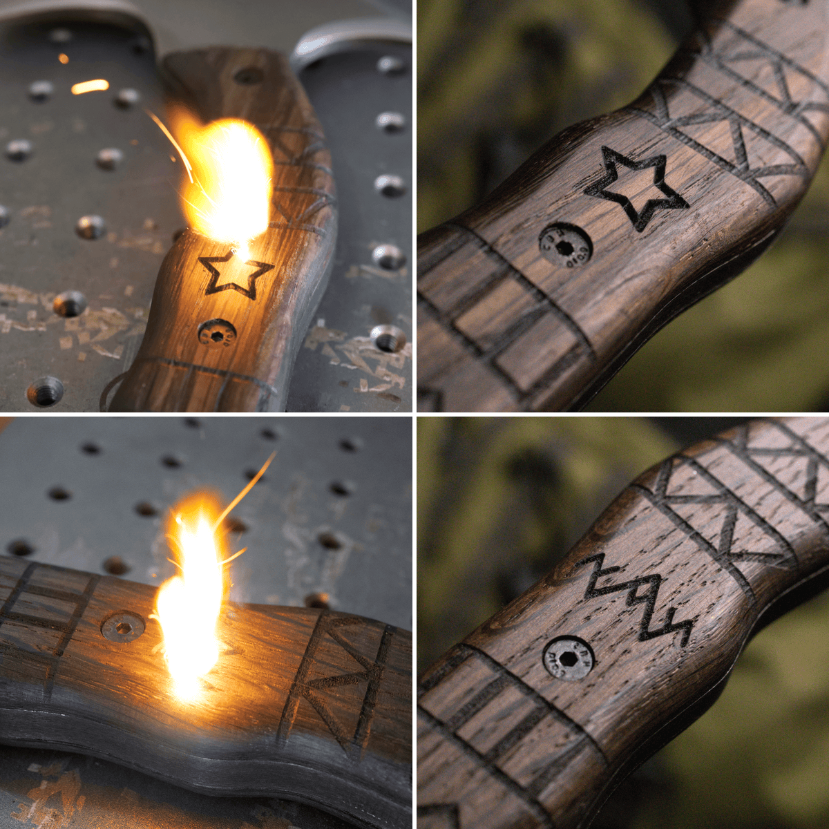 Handcrafted tomahawk "Takoda" with tribal engraving - ValorSmithy