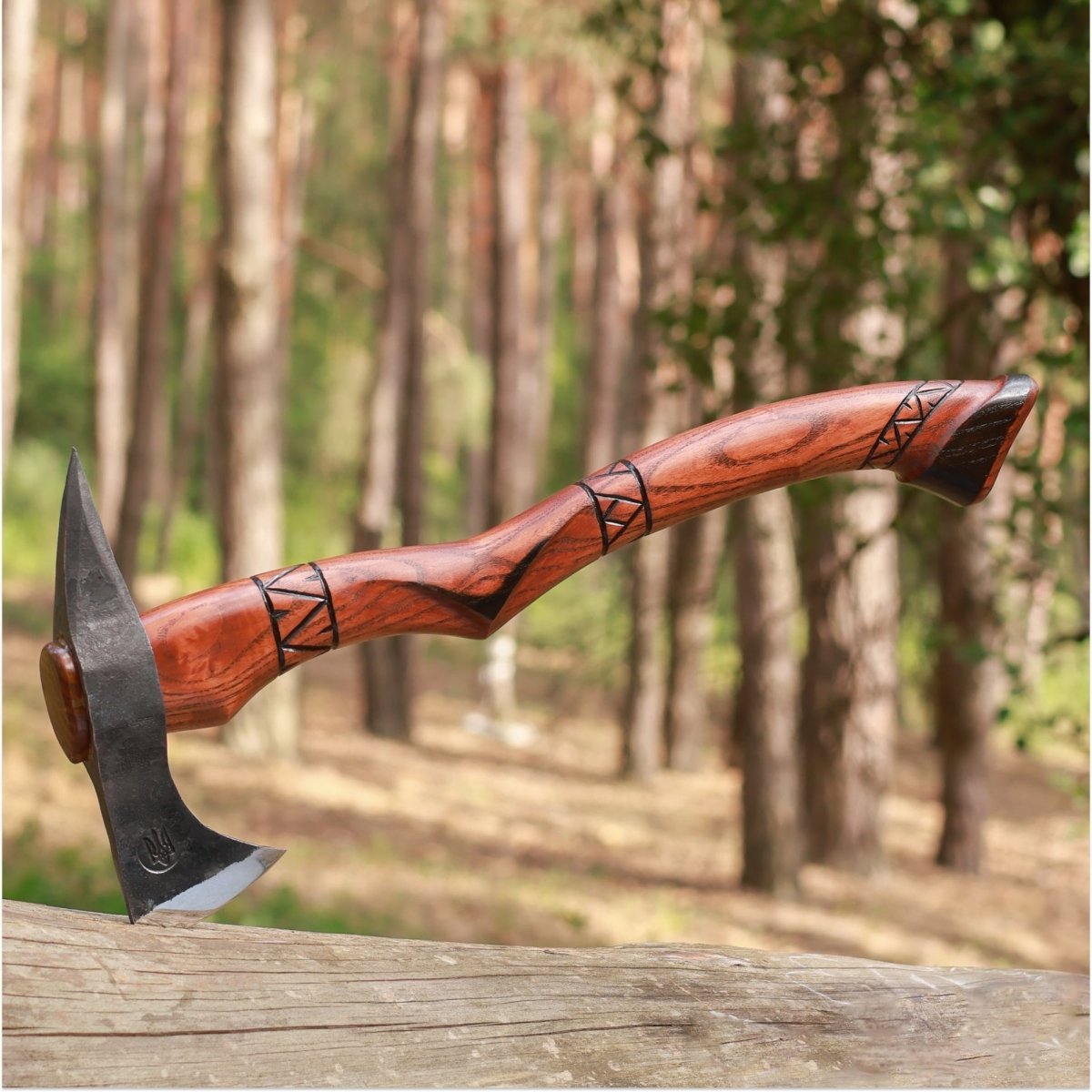 Handmade tomahawk axe "Black Hawk" from AncientSmithy