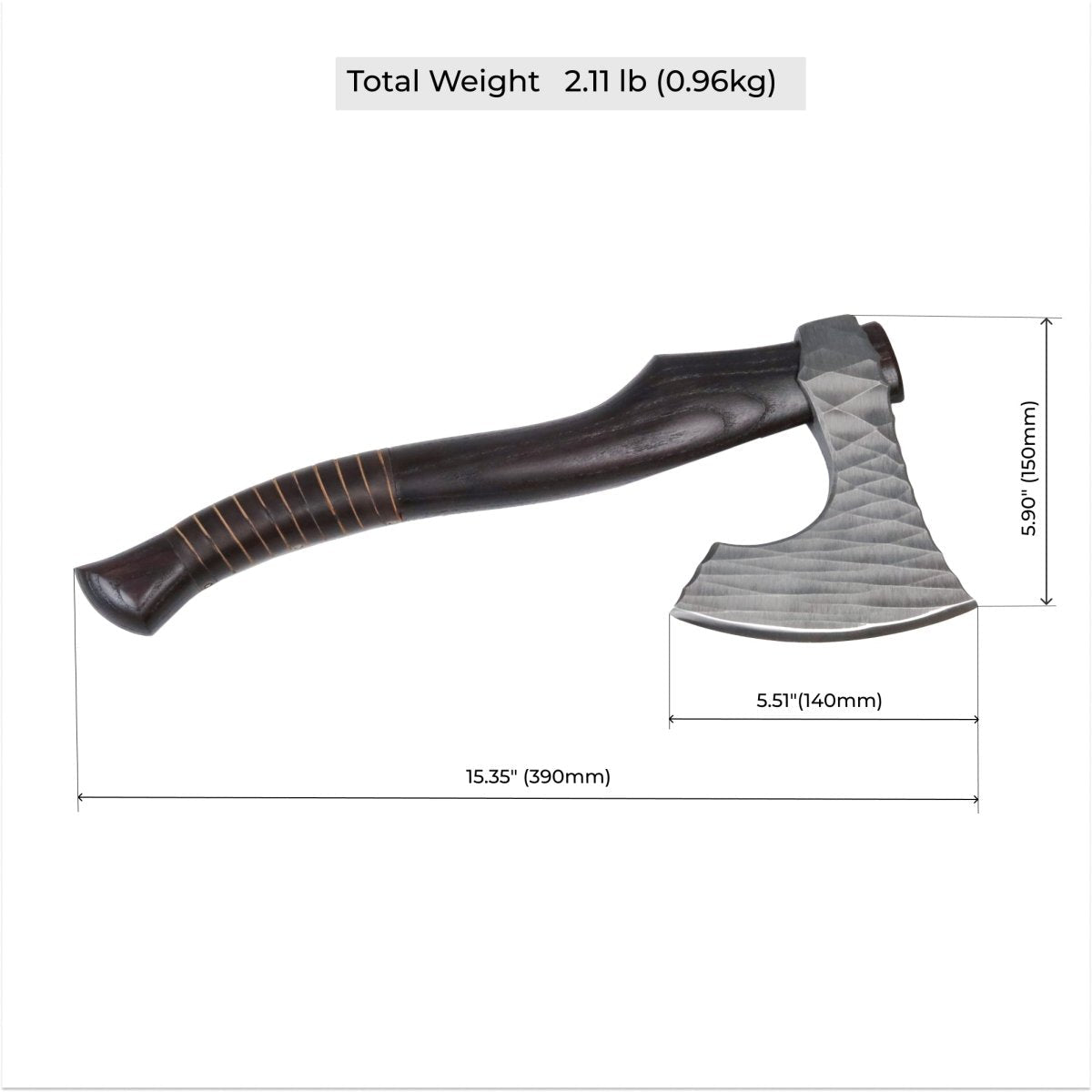 Viking axe "Vargoks" with leather wrap from AncientSmithy