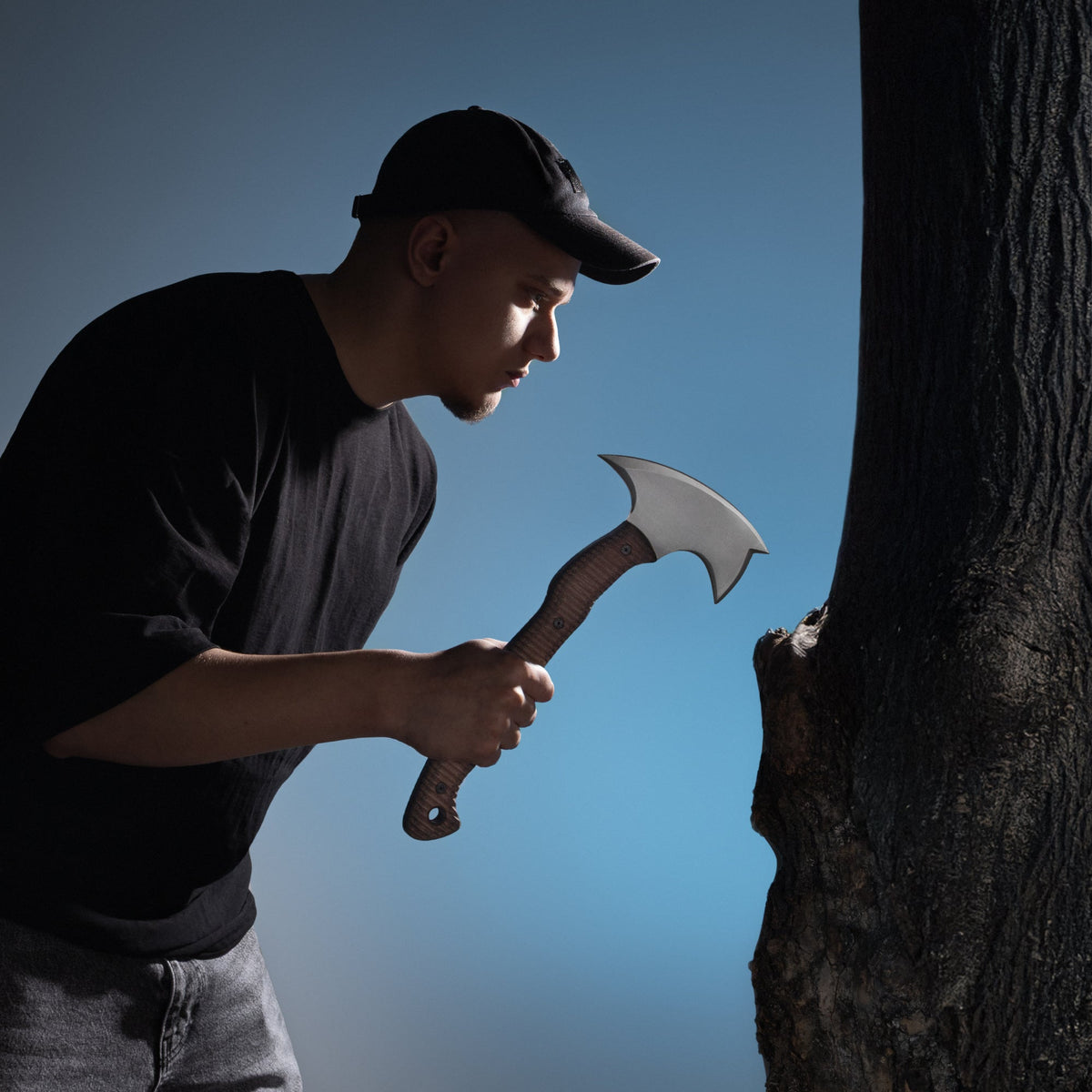 Combat tomahawk "Barong" with polymer composite handle - ValorSmithy