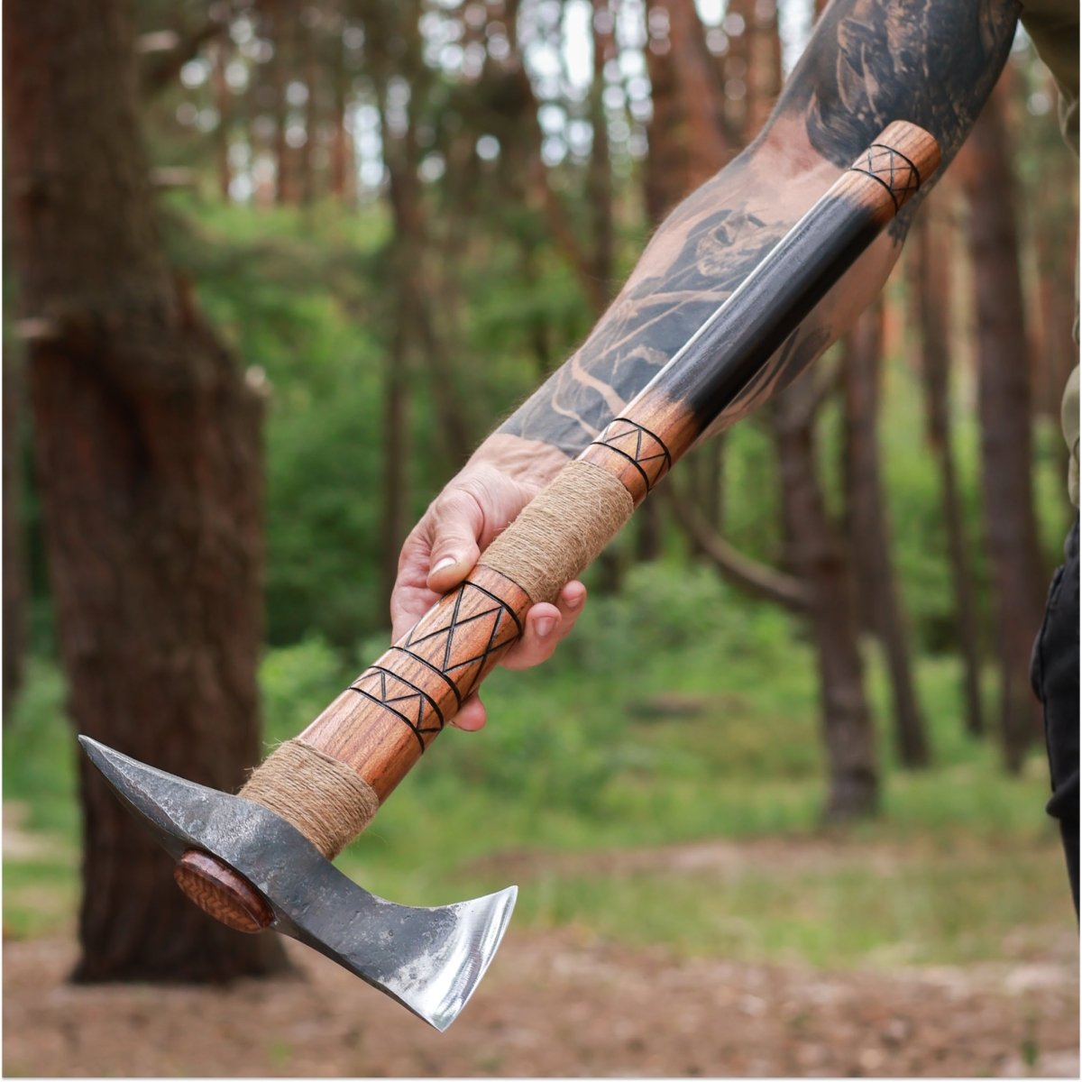 Hand - forged Gagegizhig tomahawk from AncientSmithy