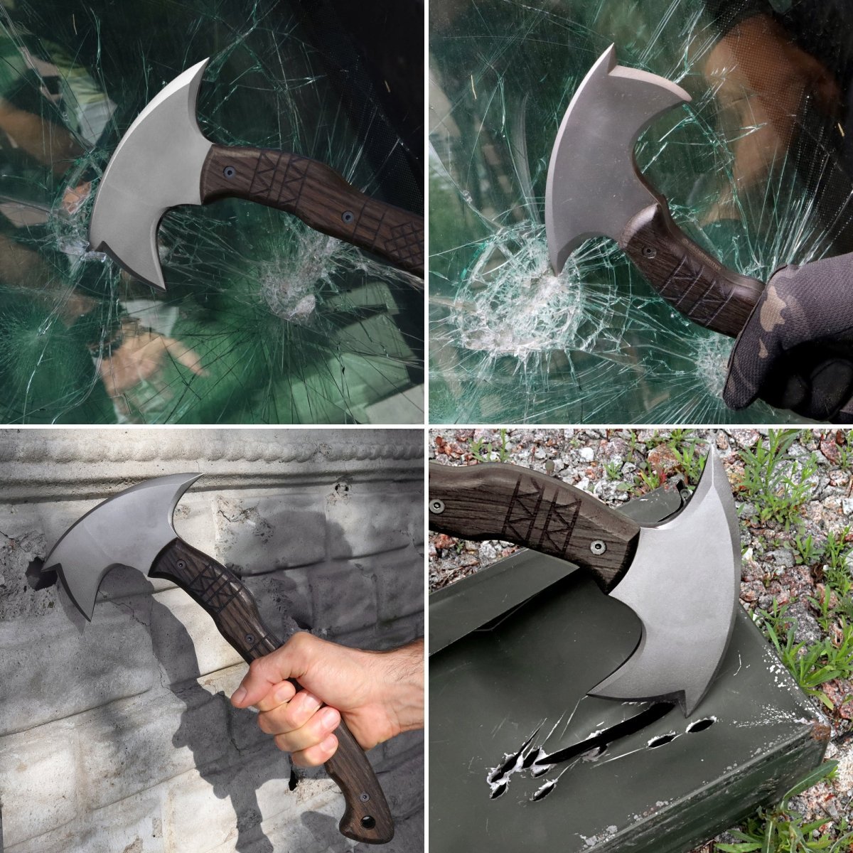 Handcrafted tomahawk "Takoda" with tribal engraving from AncientSmithy