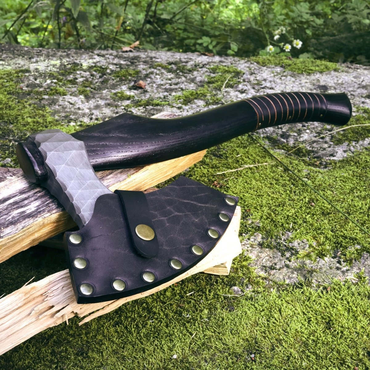 Viking axe "Vargoks" with leather wrap from AncientSmithy