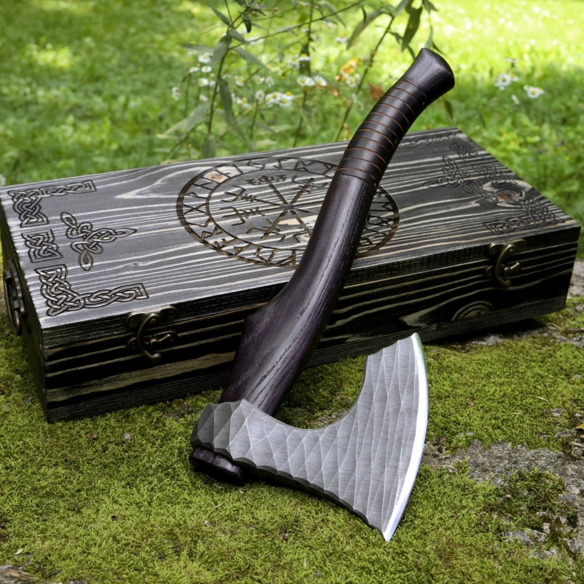 Viking axe "Vargoks" with leather wrap from AncientSmithy