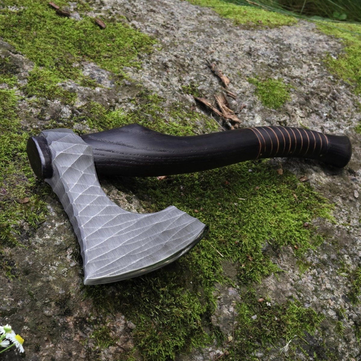 Viking axe "Vargoks" with leather wrap from AncientSmithy