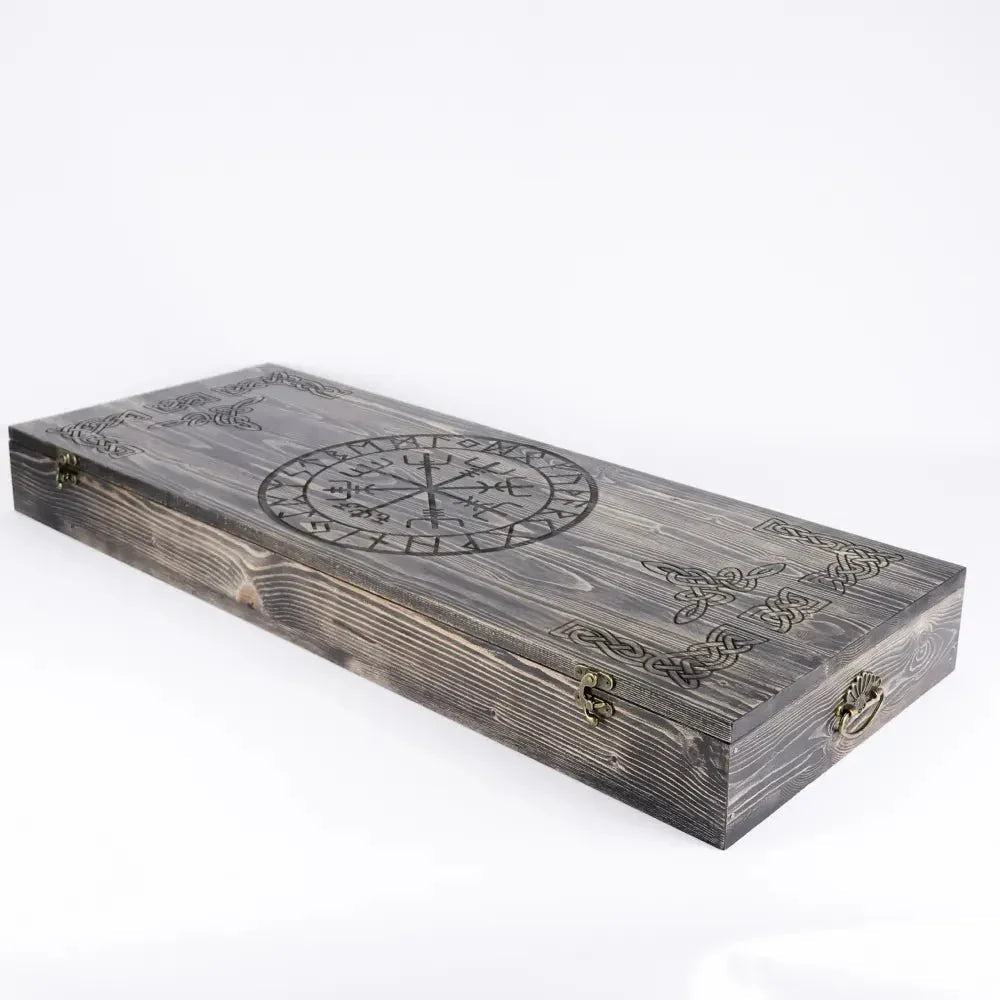 Runic wooden box for standard Leviathan axe from AncientSmithy