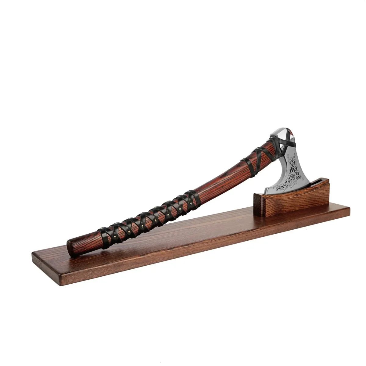 Display with Honor – Wooden Axe Stand from AncientSmithy